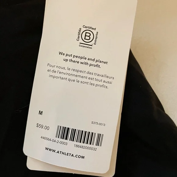 NWT ATHLETA Conscious Crop Top A-C in Black Size M - Picture 10 of 10